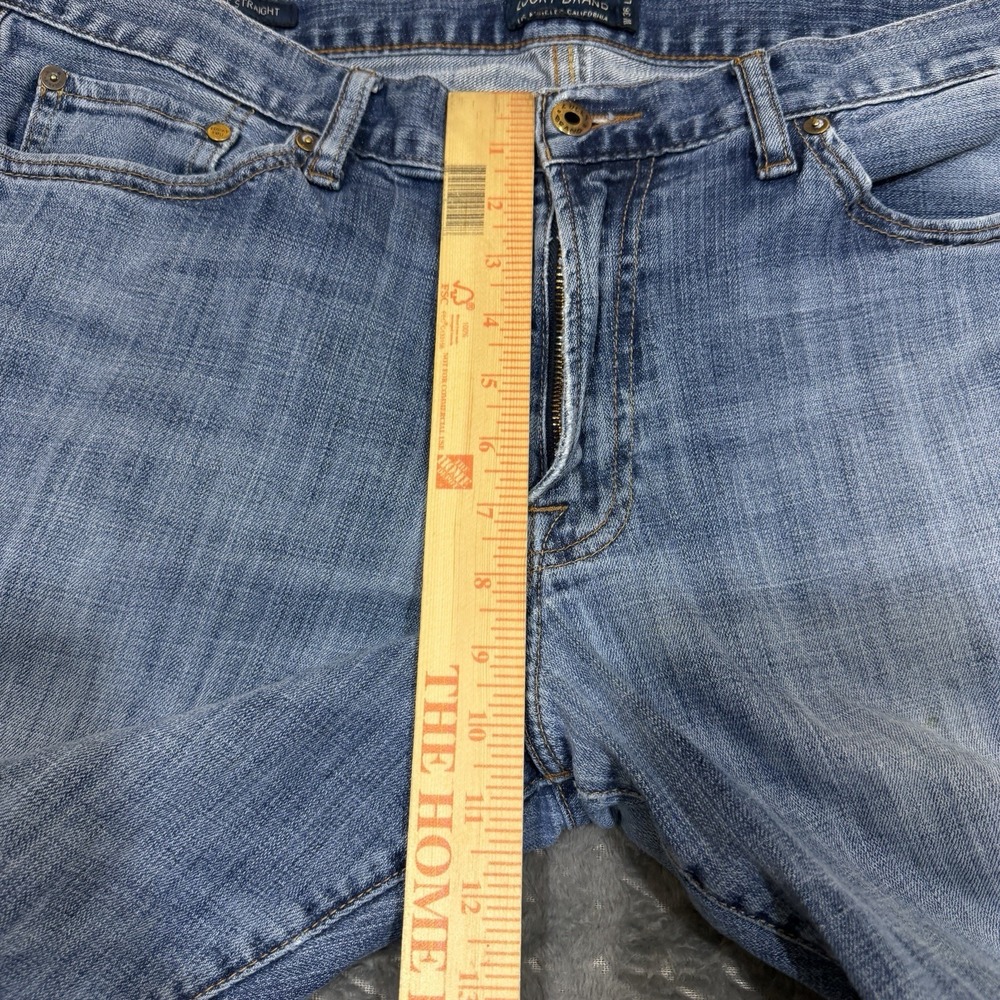 Lucky Brand 361 Straight Jeans Men 36x34/Fit 36x32 Medium Wash Faded Distressed - Picture 7 of 16